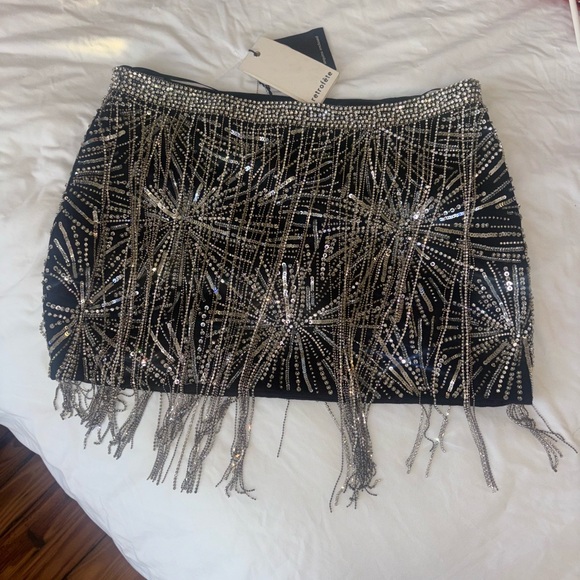 Retrofete Dresses & Skirts - Retrofete Black Beatrix Sequin Skirt